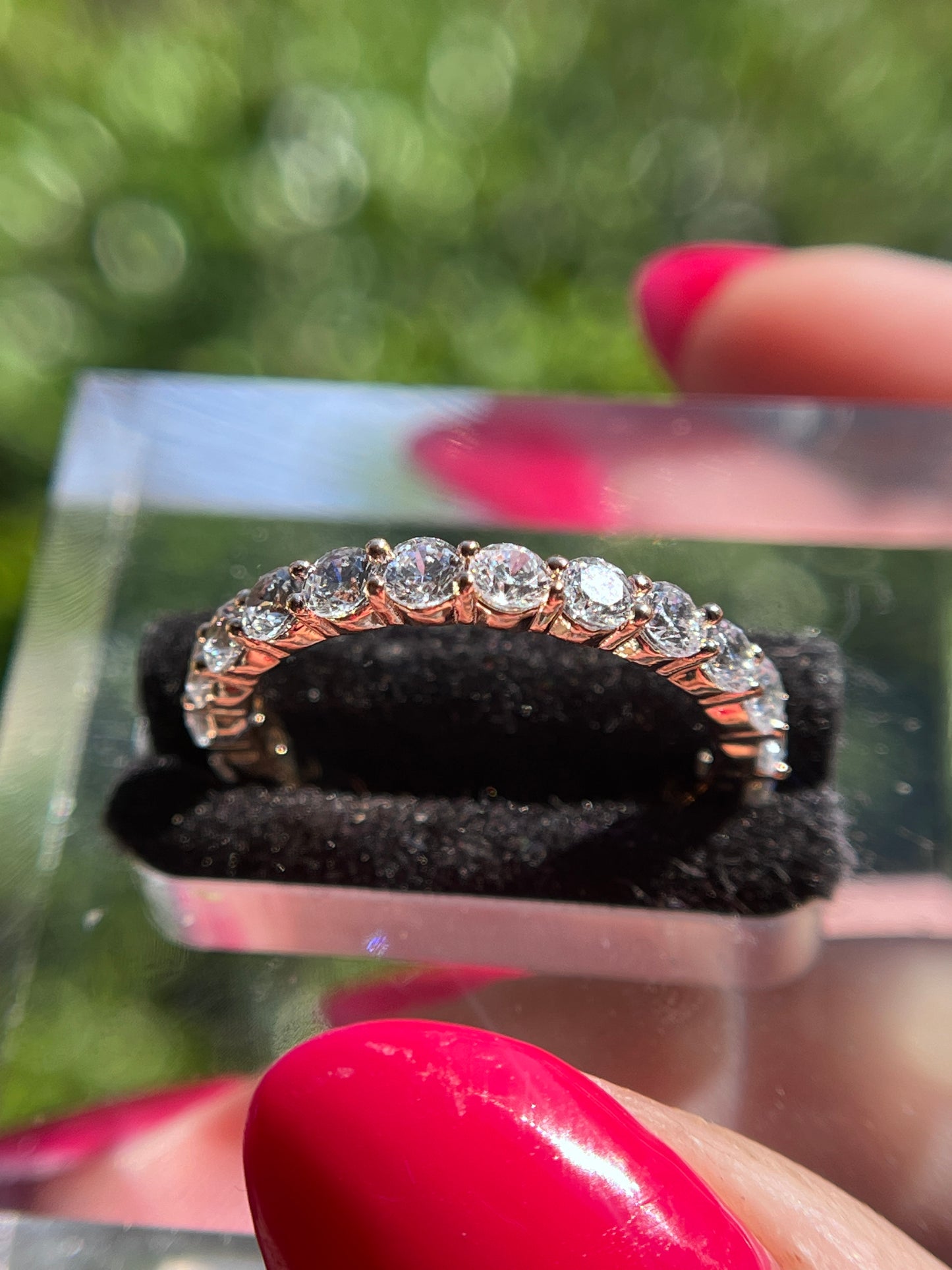 Rhinestone Stackable Ring Size 8