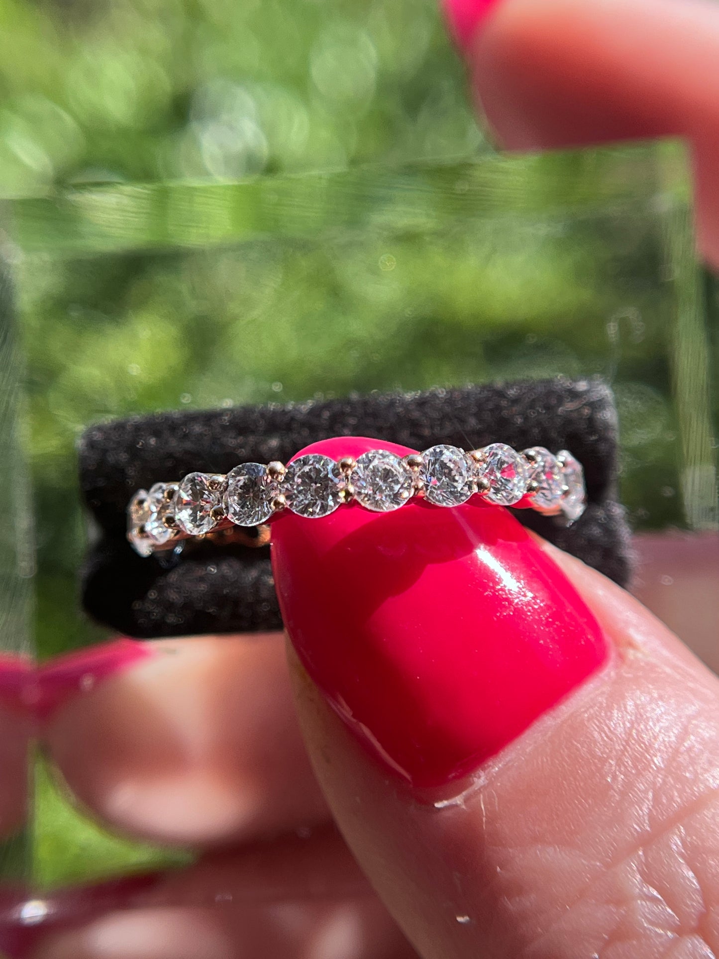 Rhinestone Stackable Ring Size 8