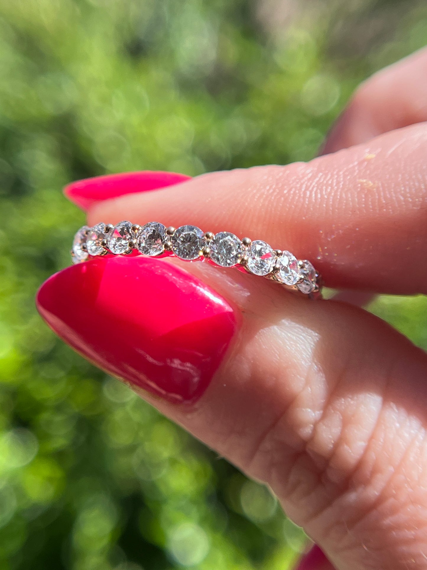 Rhinestone Stackable Ring Size 8