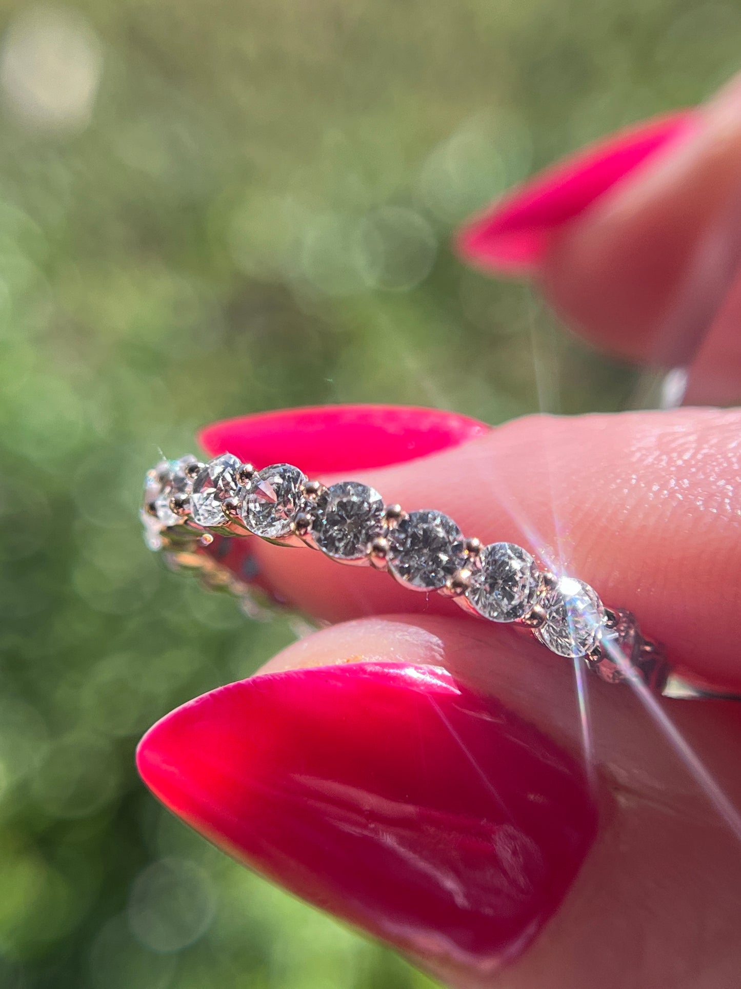Rhinestone Stackable Ring Size 8